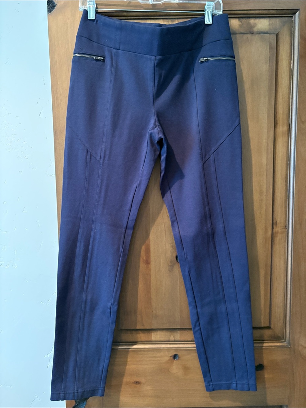 INC International Concepts Navy Straight-Leg Leggings - Zip Detail Pants -